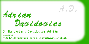 adrian davidovics business card