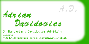 adrian davidovics business card